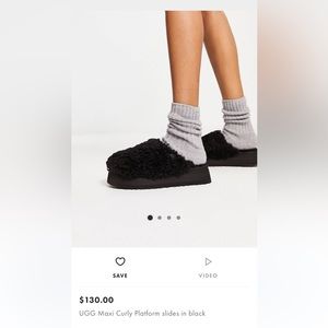 UGG MAXI CURLY PLATFORM SLIDES SIZE 10